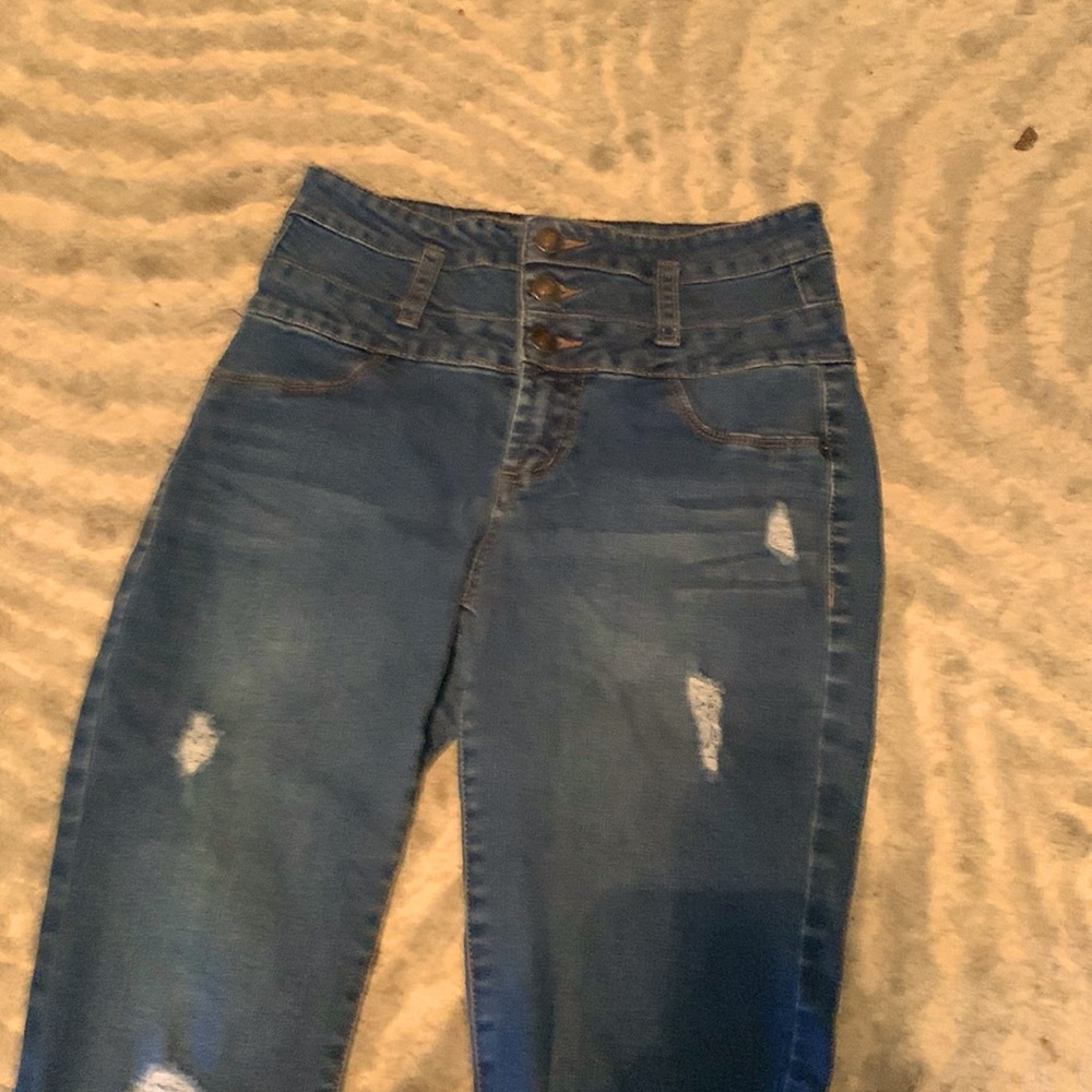 High waisted skinny jeans